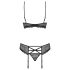 Obsessive 818-SEG-1 - Conjunto de lencería con strass (negro)