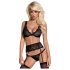 Obsessive Emperita - Conjunto de lencería negra con delicados bordados - L/XL