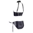 Cottelli Bondage - conjunto lencería con sujetador brillante y esposas - negro - L