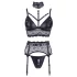 Cottelli Bondage - conjunto de lencería de encaje con esposas (negro) - M