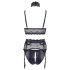 Cottelli Bondage - Conjunto de lencería de encaje con esposas (negro) - L