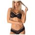 Conjunto de encaje rosado Obsessive 860-SET-1 (negro)