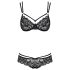 Conjunto de encaje rosado Obsessive 860-SET-1 (negro)