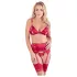 Conjunto Lencería Brillante con Cadenas - Rojo