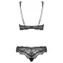 Obsessive Luvae - conjunto de lencería floral con strass - negro
