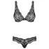 Obsessive Luvae - conjunto de lencería floral con strass - negro - L/XL