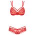 Set lencero en encaje rojo - Obsessive