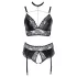 Cottelli Curves - conjunto de lencería efecto brillante - negro