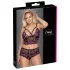 Cottelli Plus Size - Conjunto floral (negro-morado)