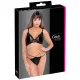 Cottelli - conjunto de sujetador transparente y encaje (negro)