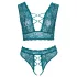Cottelli Curves - conjunto de lencería de encaje con cordones (azul) - 2XL