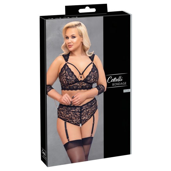 Cottelli Bondage Plus Size - conjunto de encaje (negro) - 4XL