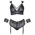 Cottelli Bondage Plus Size - conjunto de encaje (negro) - 4XL