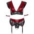 Conjunto de Sujetador de Encaje Rojo Cottelli Bondage Tallas Grandes
