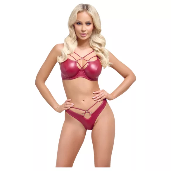 Cottelli Party - conjunto de sujetador brillante - rojo - 85B/L