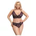 Cottelli Plus Size - juego de sujetador transparente con diseño (lila)