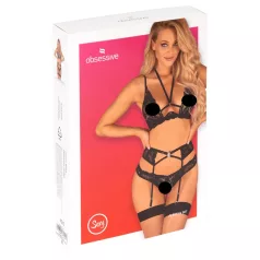   Obsessive Alessya - Conjunto de lencería de encaje (negro) - M/L