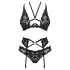 Obsessive Alessya - Conjunto de lencería de encaje (negro) - M/L
