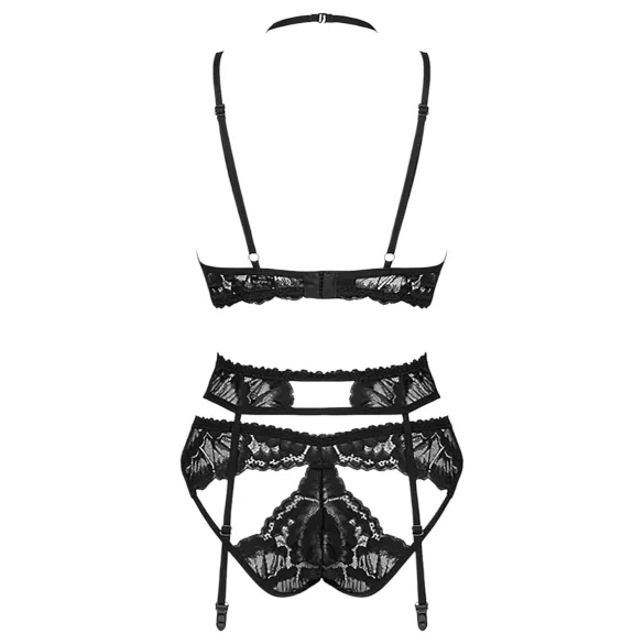 Obsessive Alessya - Conjunto de lencería de encaje (negro) - M/L