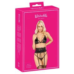 Kissable - conjunto de sujetador con tirantes (negro)