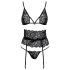 Beso - Conjunto de sujetador con tirantes (negro)