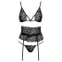 Kissable - conjunto de sujetador con tirantes (negro) - L/XL