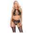 Beso tentador: Set de sujetador de encaje halter (negro)