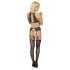 Beso tentador: Set de sujetador de encaje halter (negro)