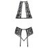 Beso tentador: Set de sujetador de encaje halter (negro)