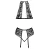 Beso tentador: Set de sujetador de encaje halter (negro) - L/XL