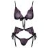 Besable - conjunto de sujetador bordado rosa-lila (negro) - L/XL