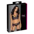 Cottelli - Conjunto de lencería encaje 3 piezas (negro-violeta) - L