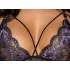 Cottelli - Conjunto de lencería encaje 3 piezas (negro-violeta) - L