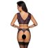Cottelli Bondage - Set lencería y esposas (negro-morado) - XL
