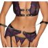 Cottelli Bondage - Set lencería y esposas (negro-morado) - XL