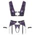 Cottelli Bondage - Set lencería y esposas (negro-morado) - XL