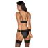 Cottelli Bondage - Conjunto brillante con esposas (negro)