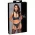 Cottelli Bondage - brillante conjunto de sujetador con esposas (negro)