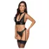 Cottelli Bondage - brillante conjunto de sujetador con esposas (negro) - M