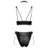 Cottelli Bondage - brillante conjunto de sujetador con esposas (negro) - M