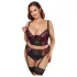 Cottelli Plus Size - conjunto de sujetador ajustable (rojo)