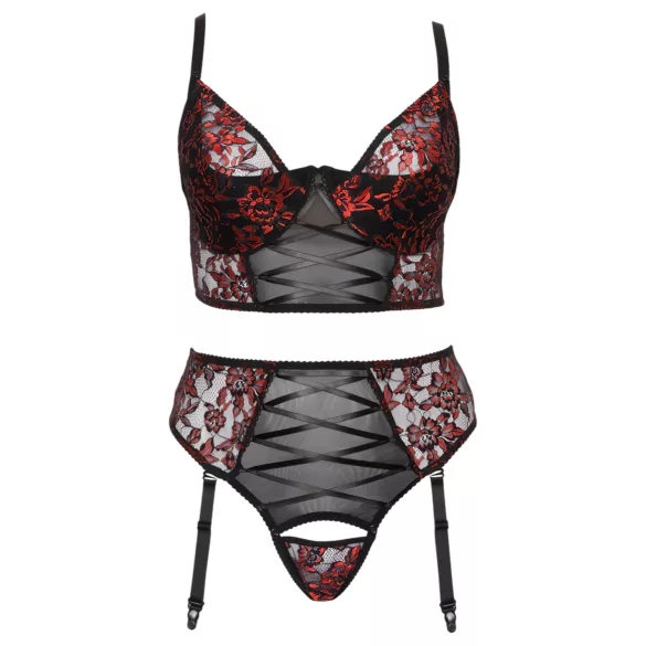 Cottelli Plus Size - conjunto de sujetador ajustable (rojo)