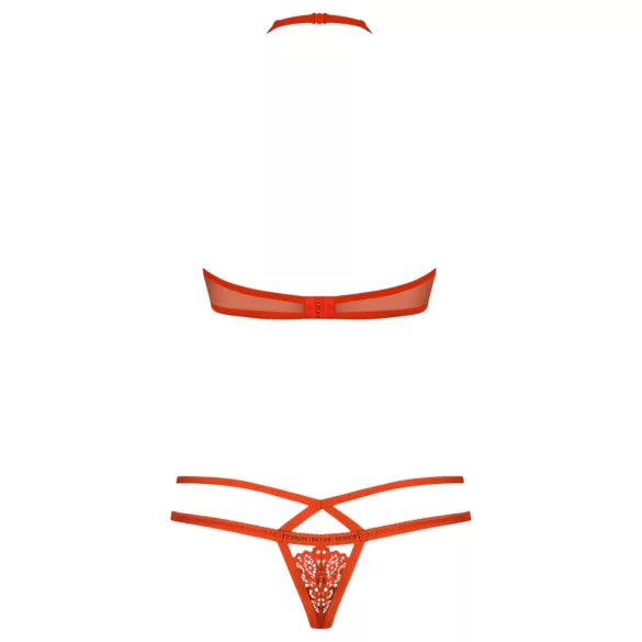 Obsessive - conjunto lencería con tirantes - encaje rojo - L/XL