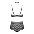 Obsessive Elizenes - conjunto de sujetador estampado y transparente (negro) - L/XL
