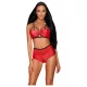 Conjunto Leatheria Efecto Cuero (Rojo) - S/M de Obsessive