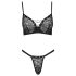 Cottelli Party - Conjunto de sujetador negro con cordones