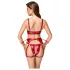 Cottelli Bondage - Conjunto rojo brillante y esposas - M