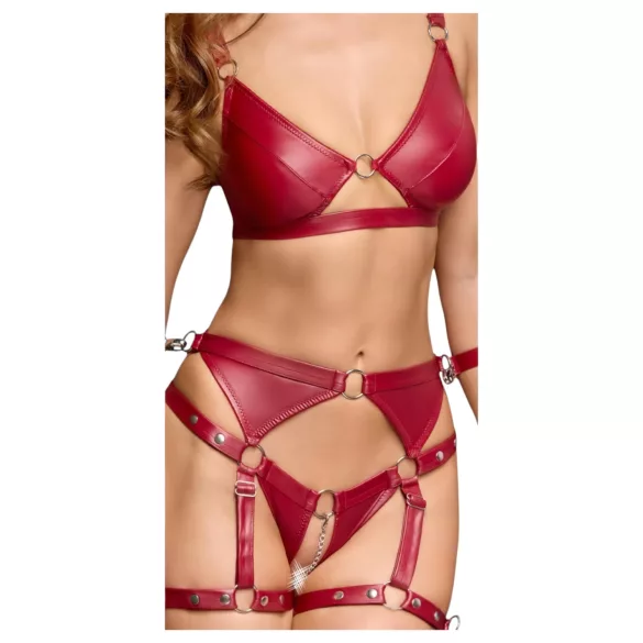 Cottelli Bondage - Conjunto rojo brillante y esposas - M