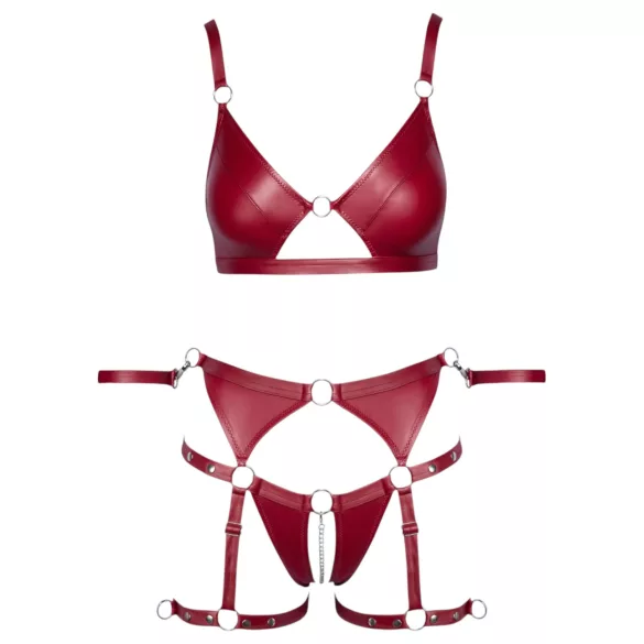 Cottelli Bondage - Conjunto rojo brillante y esposas - M