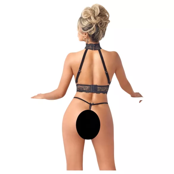 Abierta Fina - conjunto lencería abierta con cadenas - negro
